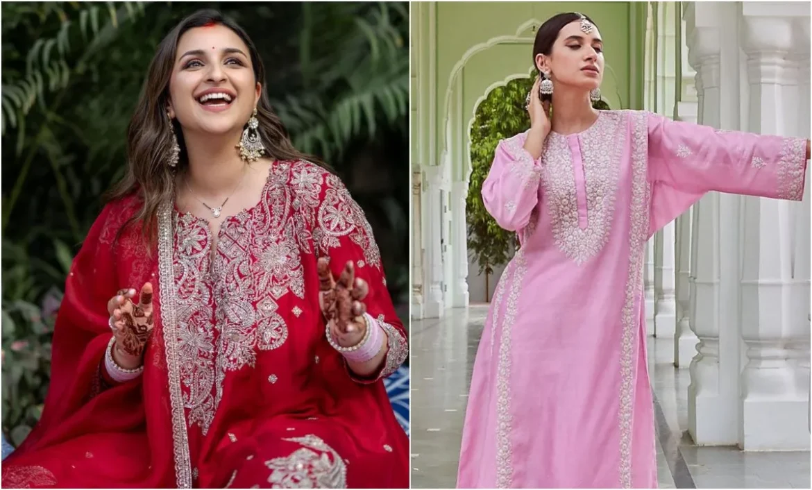 Perfect desi look from thread work kurta set, tradition will be engaged in modern style
