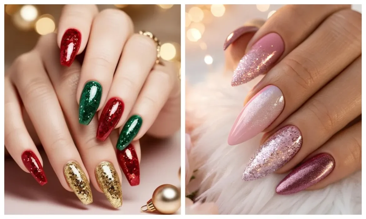 Try glitter nail art in wedding season
