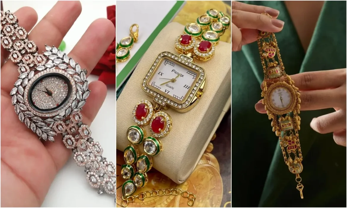 This wedding season you should also try stylish bracelet watch.
