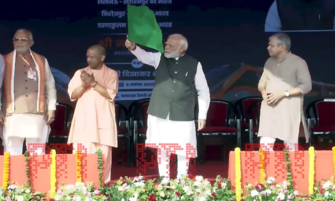 PM flags off 4 new Vande Bharat trains in Banaras
