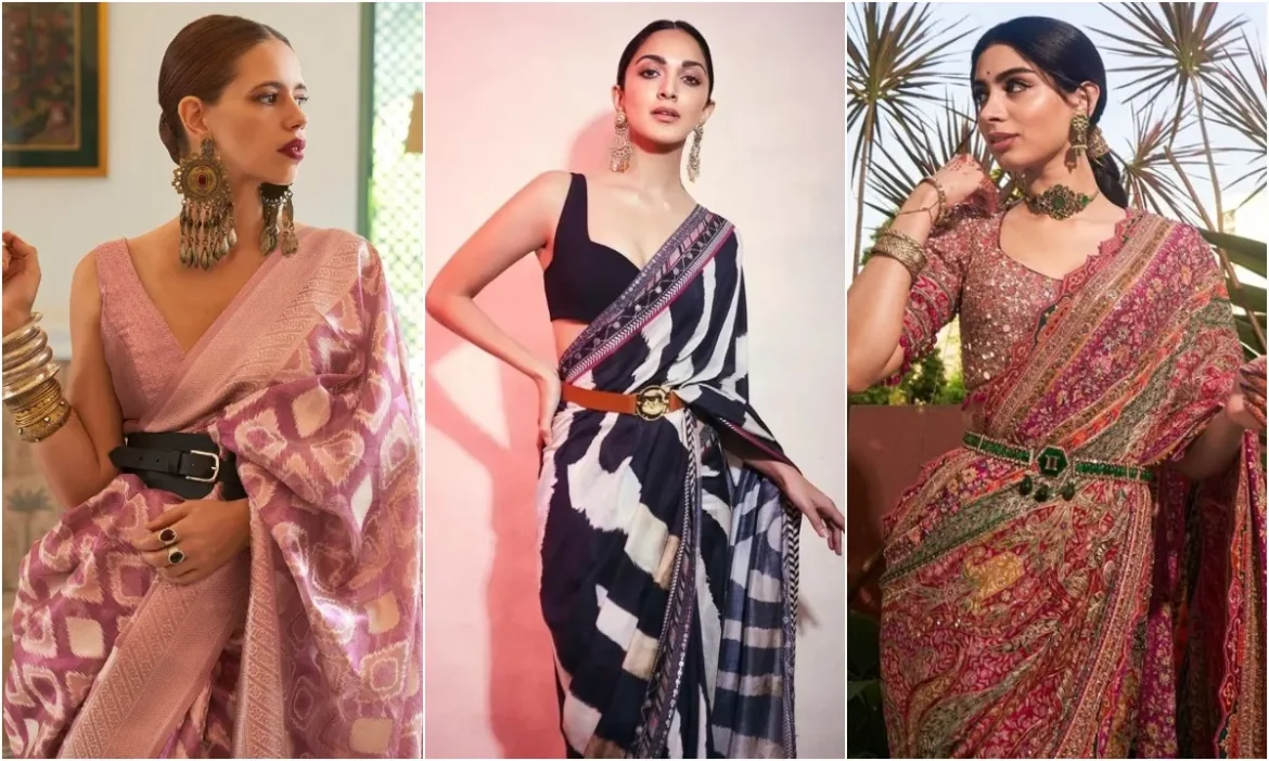 Make your look classy with stylish saree belts
