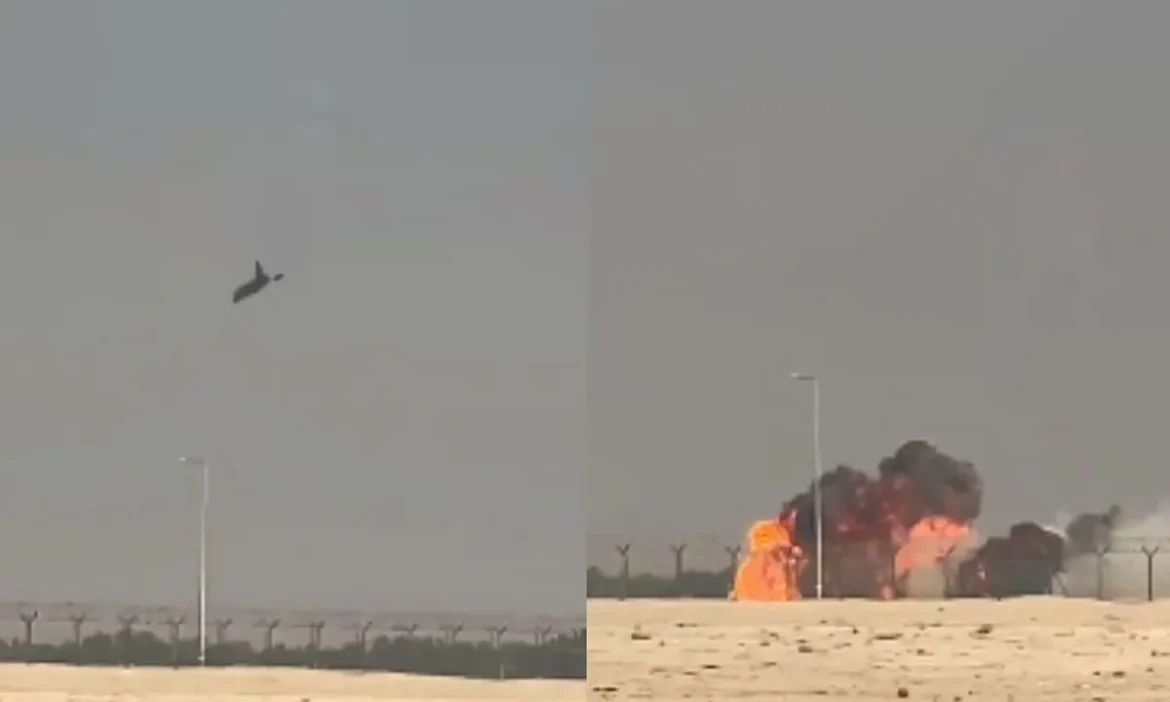 'Tejas' crashed during demonstration at the air show in Dubai, black smoke rose from the airport
