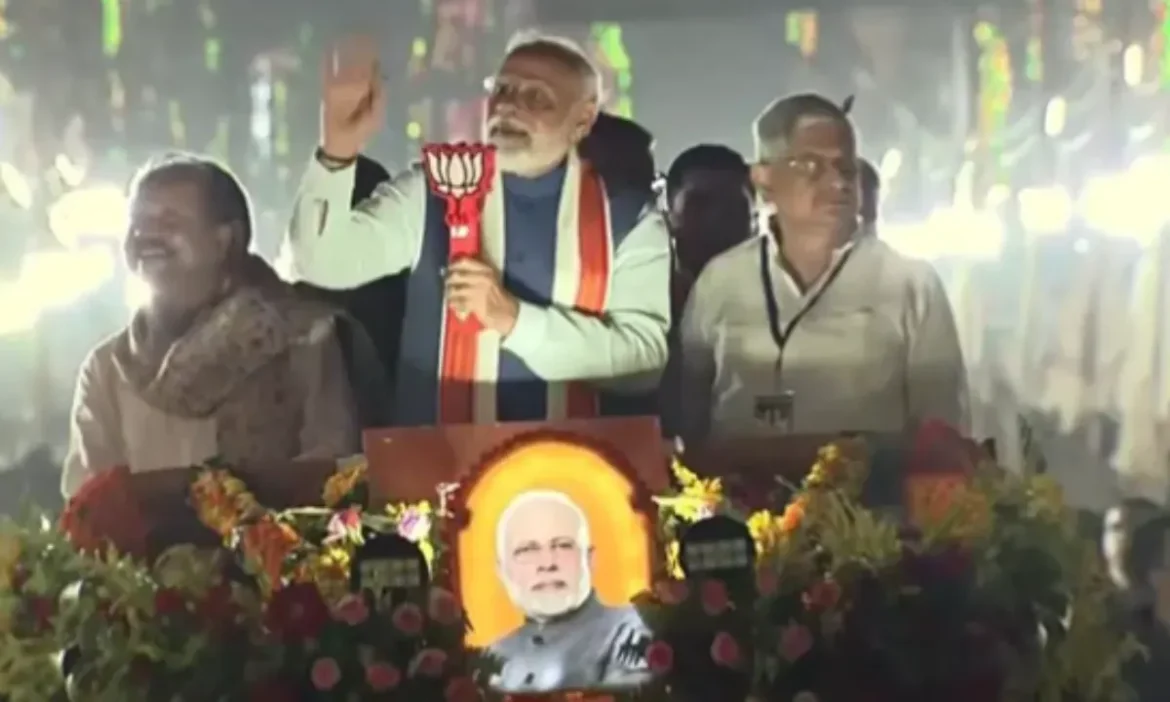 The city echoed with slogans of Modi-Modi.
