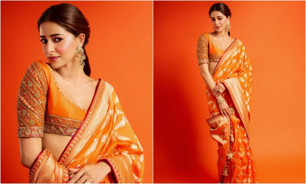 Banarasi saree like Ananya Panday wore in wedding season

