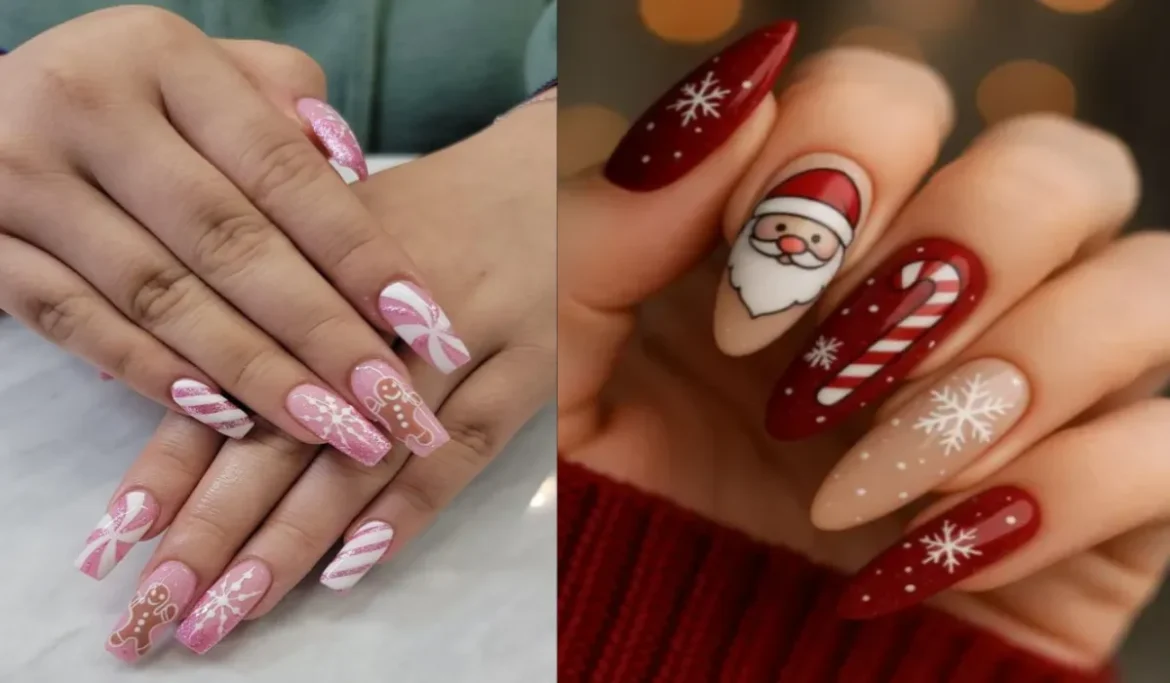 Try these Candy Cane Nail Designs on Christmas
