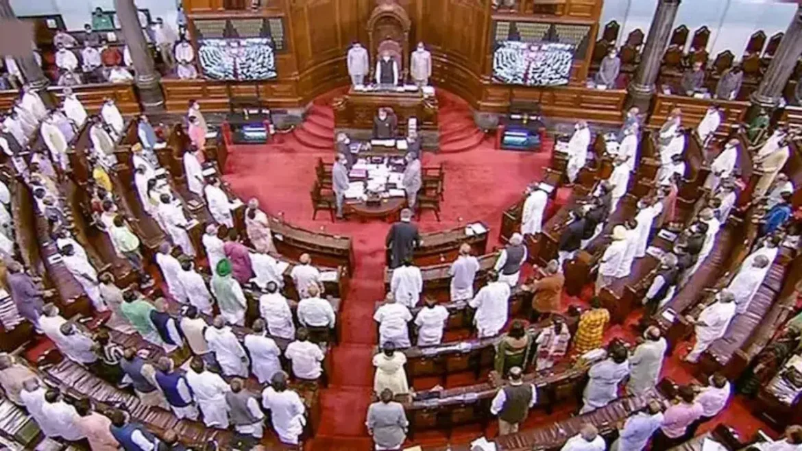 Uproar among MPs in Rajya Sabha over Bhojpuri Sahitya Academy and Delhi's pollution tragedy.
