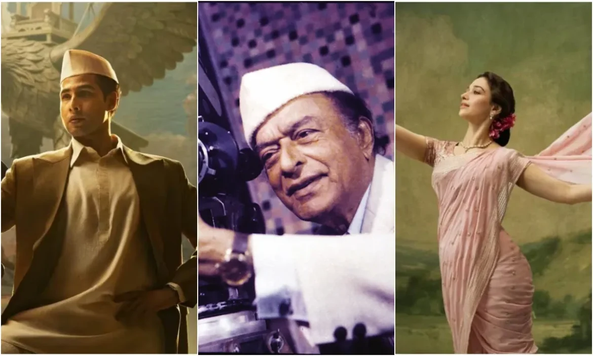 Who is V Shantaram whose biopic is being discussed?
