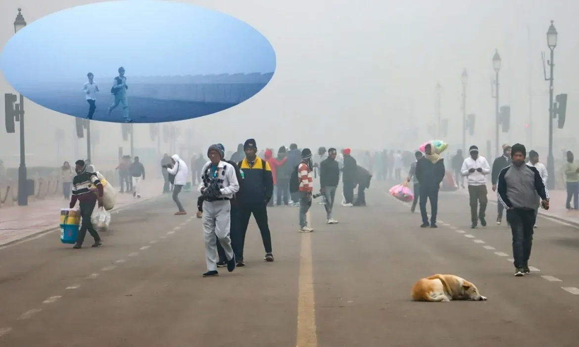 Delhi की हवा गंभीर श्रेणी में, घने कोहरे के कारण AQI 398