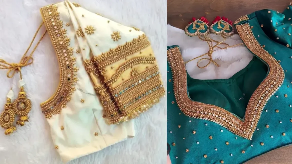 आरी वर्क वाले ब्लाज के साथ पाएं देसी Diva Look