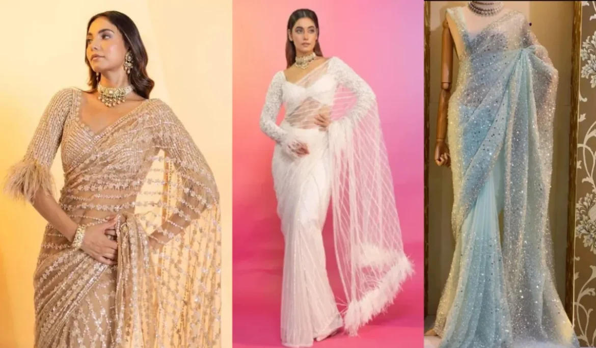 सीक्वेंस साड़ी पहनकर लगेंगी हिरोइन