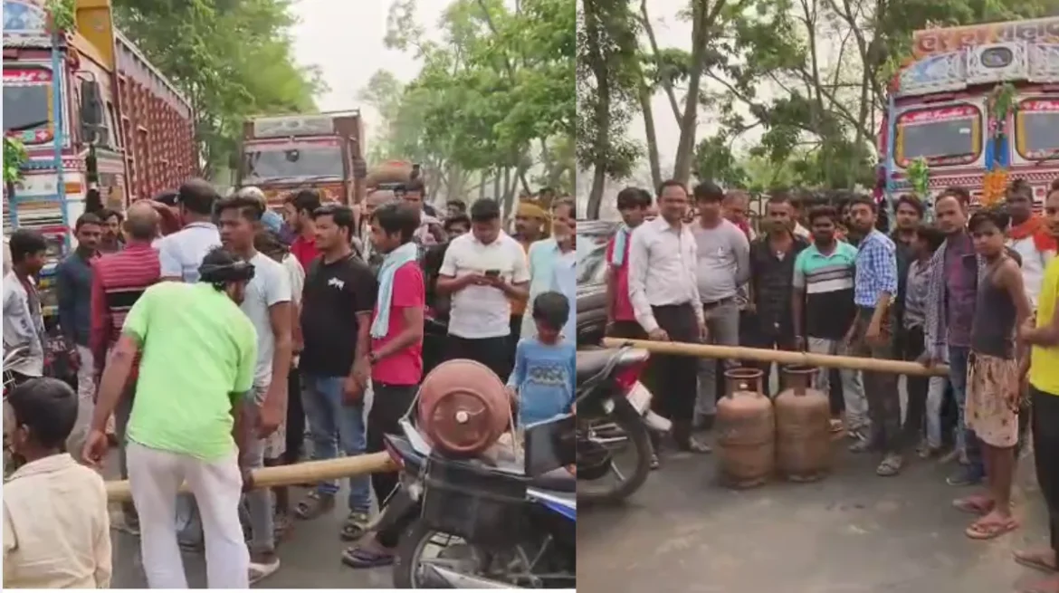 लोगों ने हाईवे जाम कर किया हंगामा