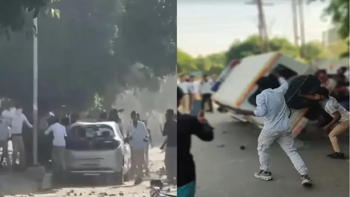 Noida Workers Protest नोएडा में कर्मचारियों का उग्र प्रदर्शन