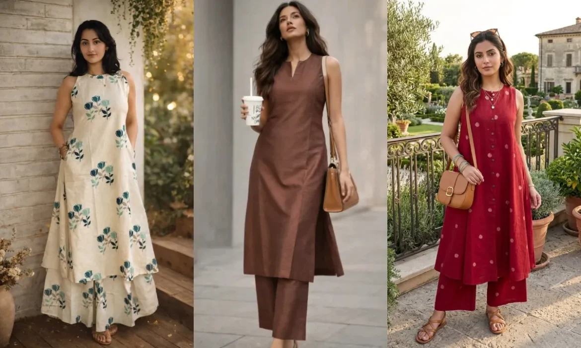 गर्मियों में पहने ये सुपर कंफर्टेबल Sleeveless Kurta सेट