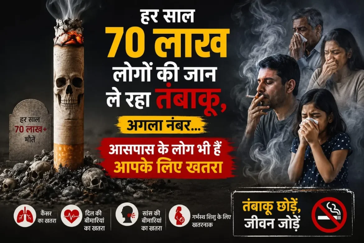तंबाकू से हर साल जा रही 70 लाख लोगों की जान