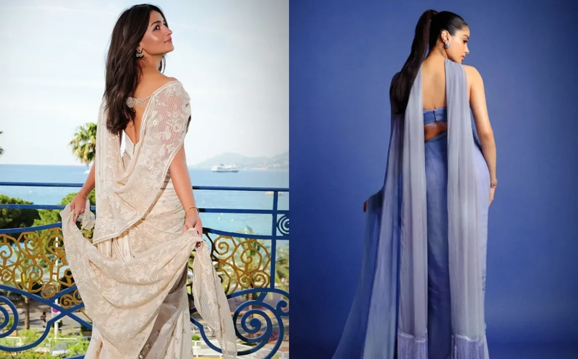 Cannes से लेकर Bollywood तक छाया Dupatta Saree का ट्रेंड