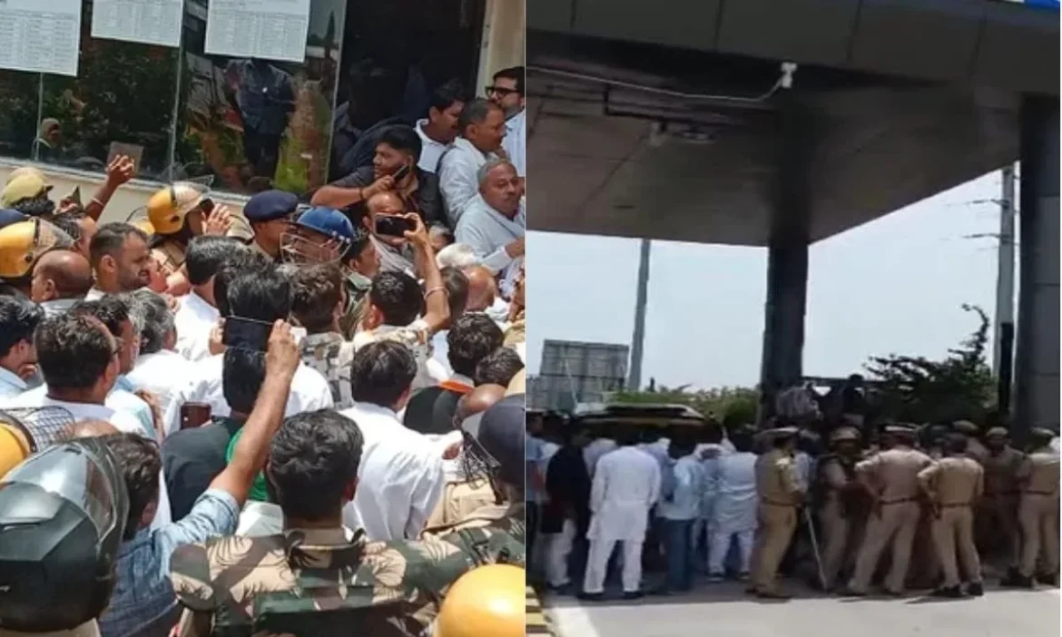 काशी टोल प्लाज पर कांग्रेसियों को रोका