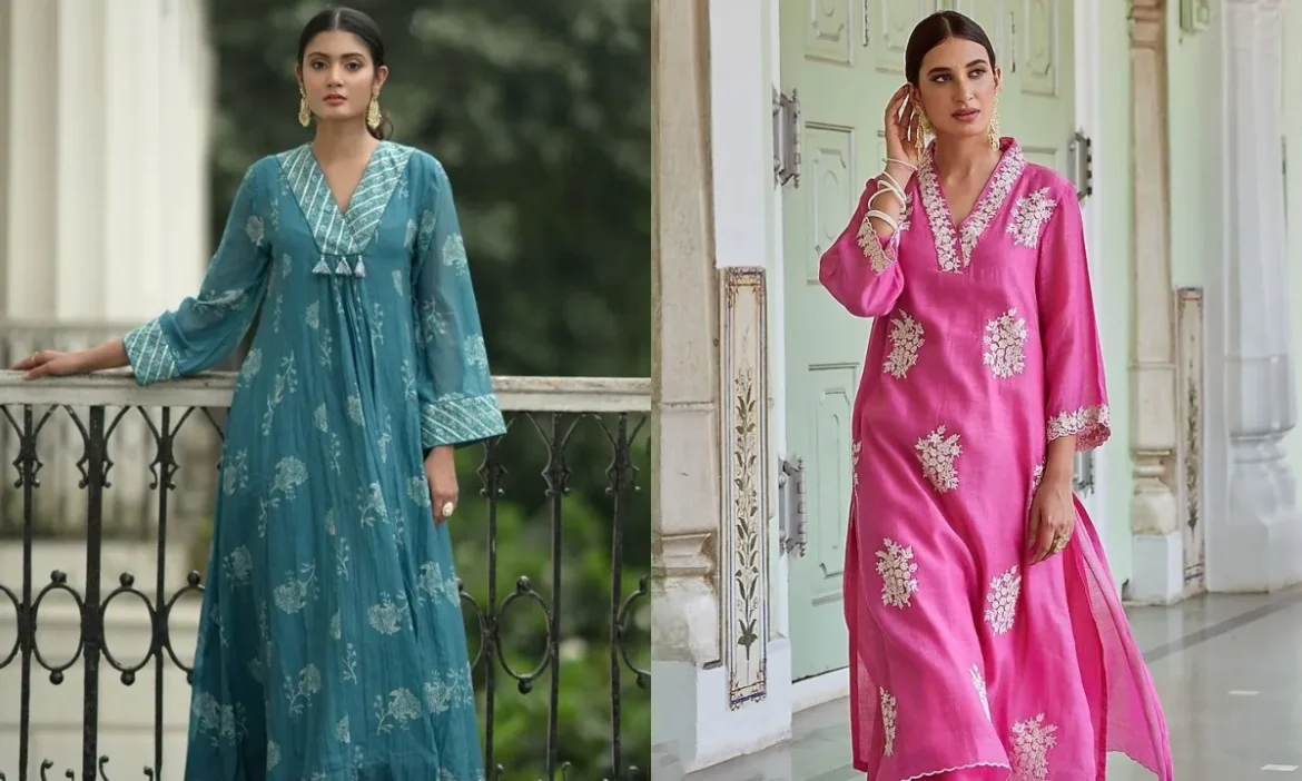 V-Neck Kurta Sets, जो देंगे हर दिन को फैशनेबल ट्विस्ट